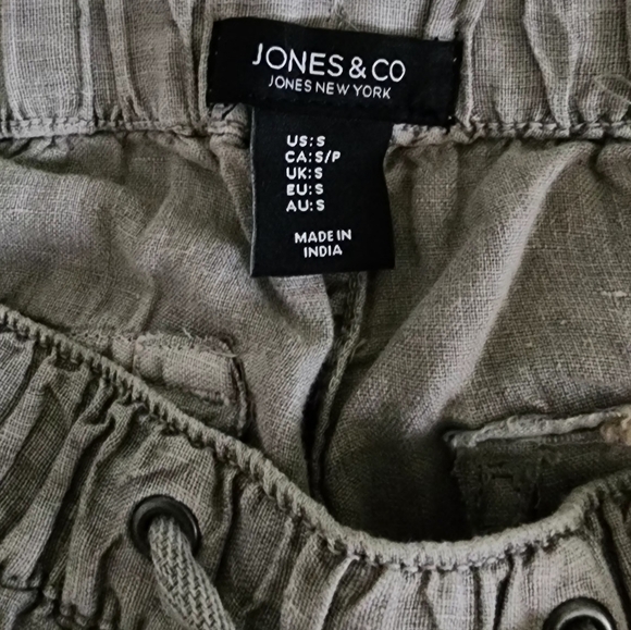 NEW WOMANS LINEN CARGO PANTS, SZ SMALL - Picture 3 of 7